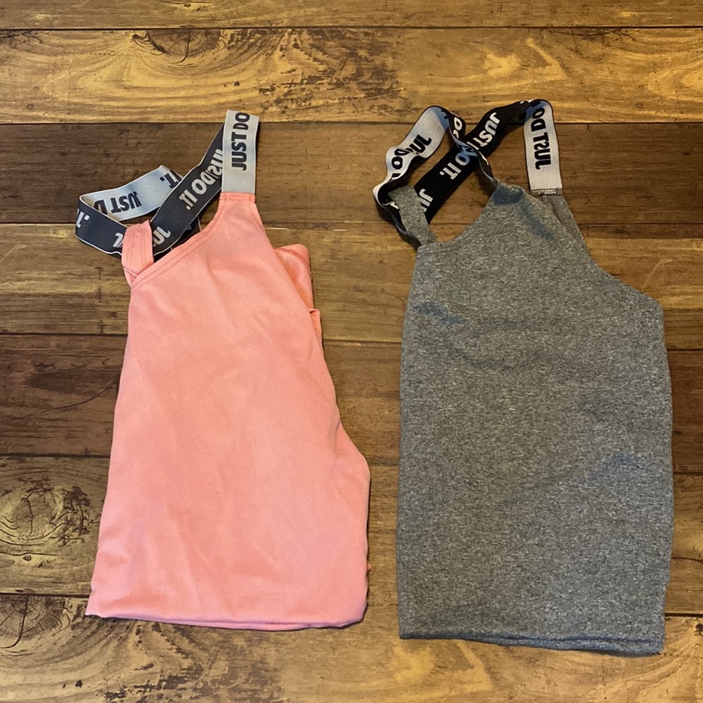 LOT: Two Nike Razor back Athletic Tank top workout shirts